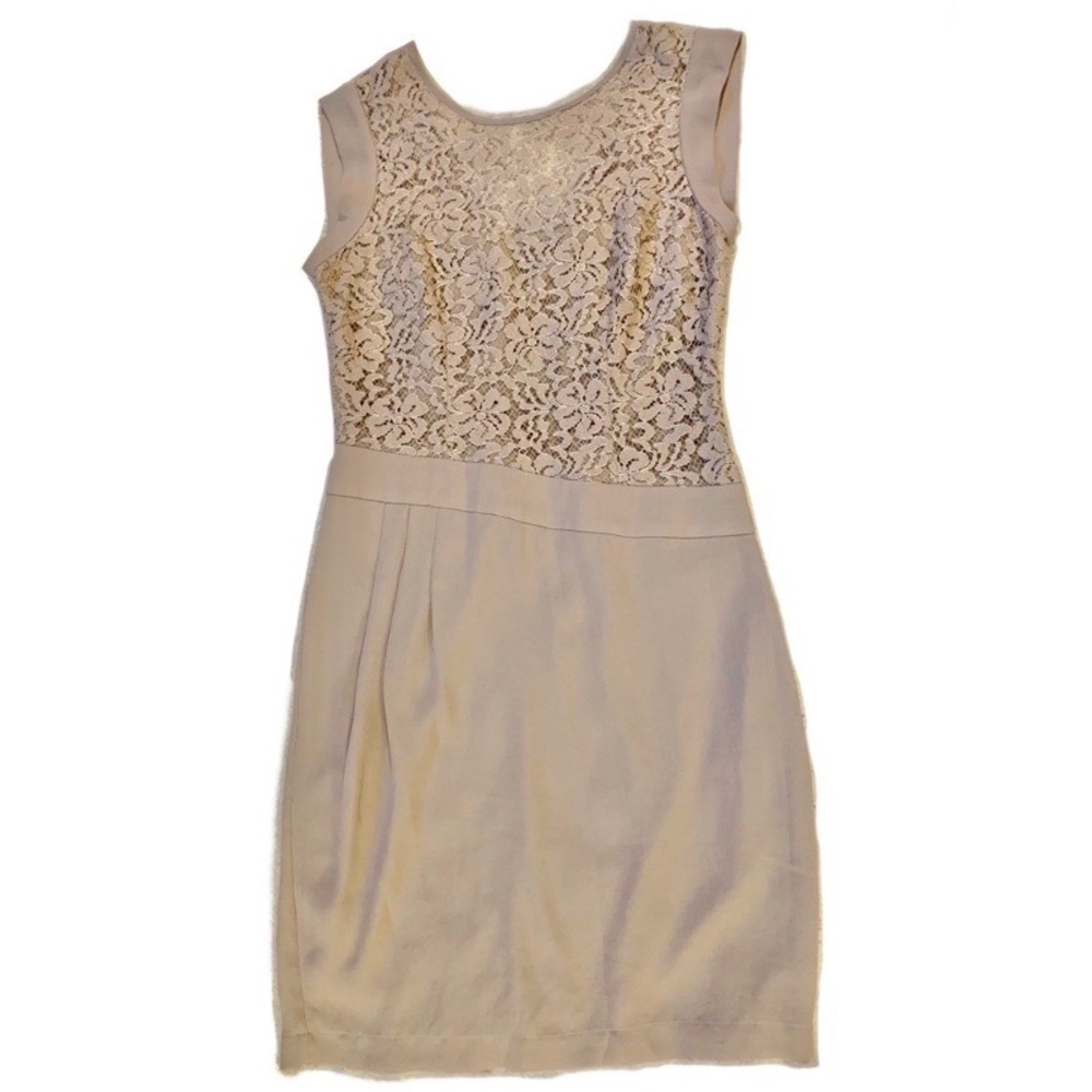 BCBGMaxAzria Lace Bodice Dress (Taupe), SZ 04